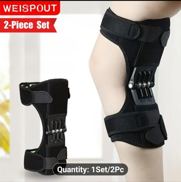 NEW 2 PIECE ADJUSTABLE POWER KNEE STABILIZER WITH SPRING AND SUPPORT PAD - Picture 12 of 16